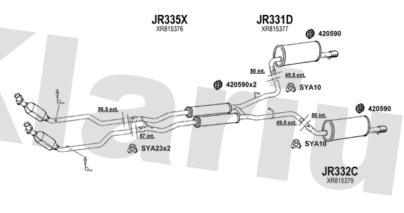 Klarius JR335X - Box With Centre Pipe  - Fits Jaguar S-Type 3.0i