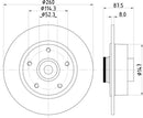 Mintex Brake Discs fits -Renault S300:5 MDC2839C (also fits other vehicles)
