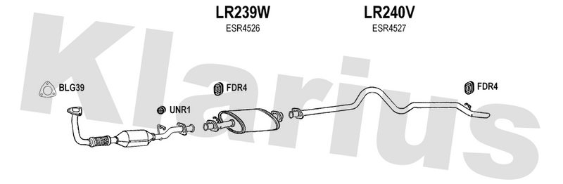 Klarius LR239W - Box With Centre Pipe  - Fits Land Rover 90 2.5TDi