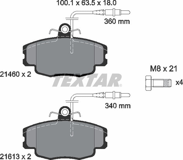 Textar Brake Pad Set - 2146002