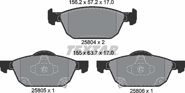 Honda, Brake Pad Set - Textar 25804012912112