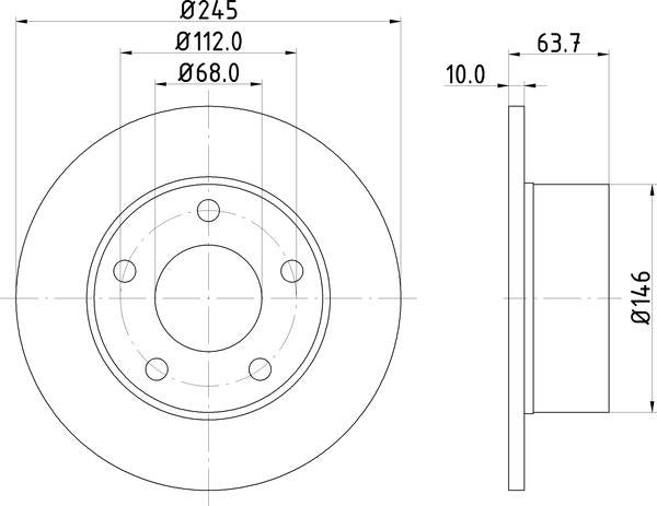 Mintex Brake Discs fits -Audi Skoda VW V316:5 MDC828C (also fits other vehicles)