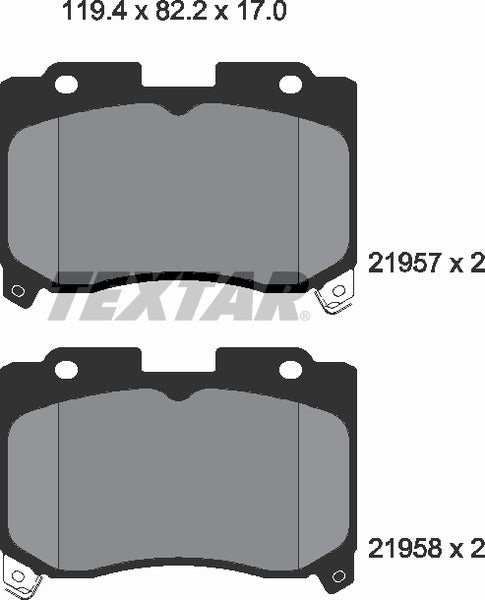 Textar Brake Pad Set - 2195701