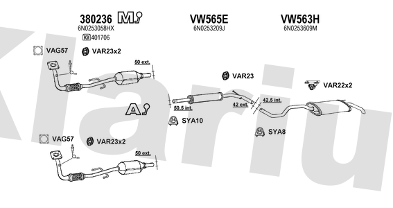 Klarius 380236 - Catalyst Incl Frnt Pipe Non Ta  - Fits Volkswagen Lupo 1.4i
