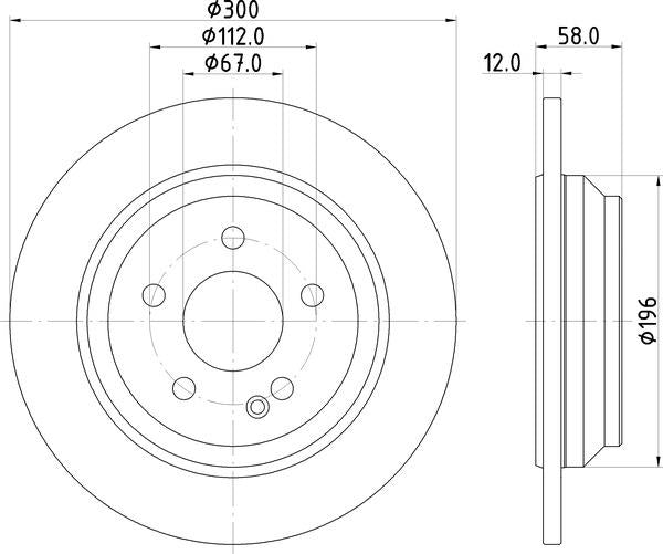 Mintex Brake Discs fits -MercedesBenz V330:5 MDC2658 (also fits other vehicles)