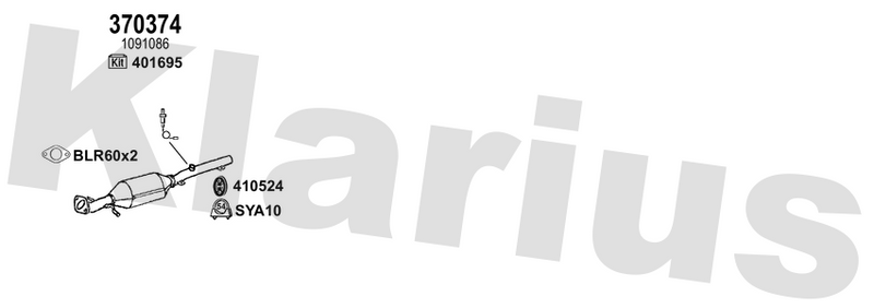 Klarius 370374 - Catalyst Non Type Approved  - Fits Ford Focus 1.6i