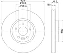 Mintex Brake Discs fits -Jaguar S292:5 MDC2853C (also fits other vehicles)