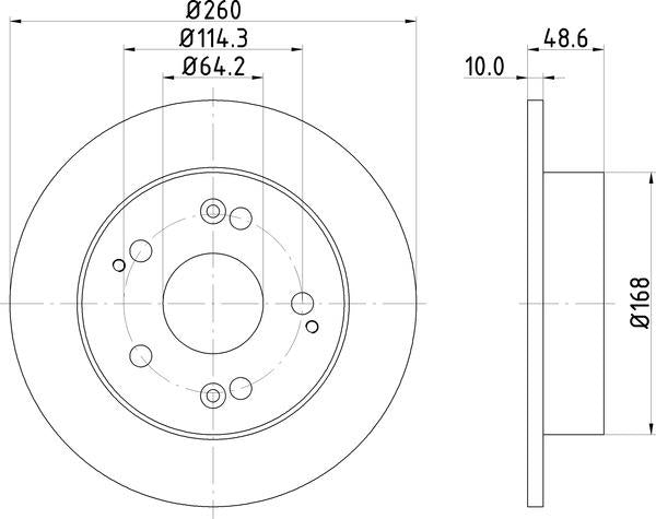 Mintex Brake Discs fits -Honda S269:5 MDC1622C (also fits other vehicles)
