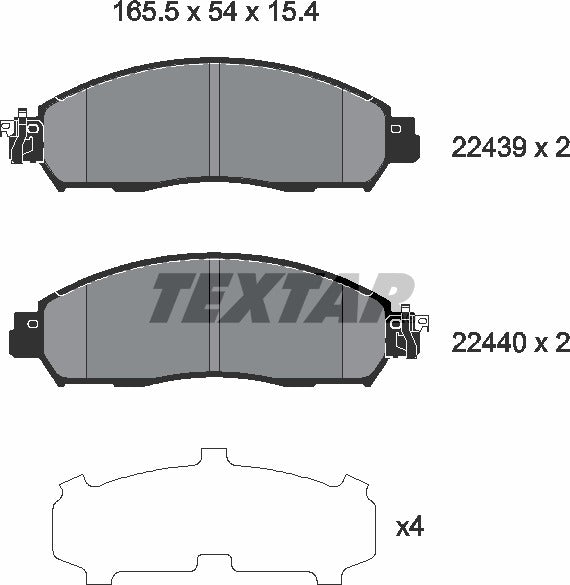 Textar Brake Pad Set - 2243903