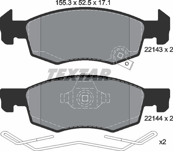 Textar Brake Pad Set - 2214301