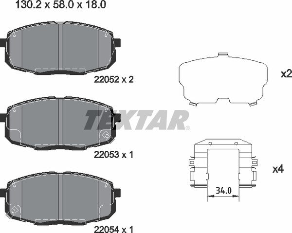 Textar Brake Pad Set - 2205203