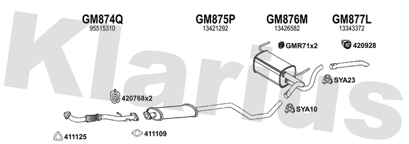 Klarius GM874Q - Front Pipe  - Fits Opel Zafira 1.4T