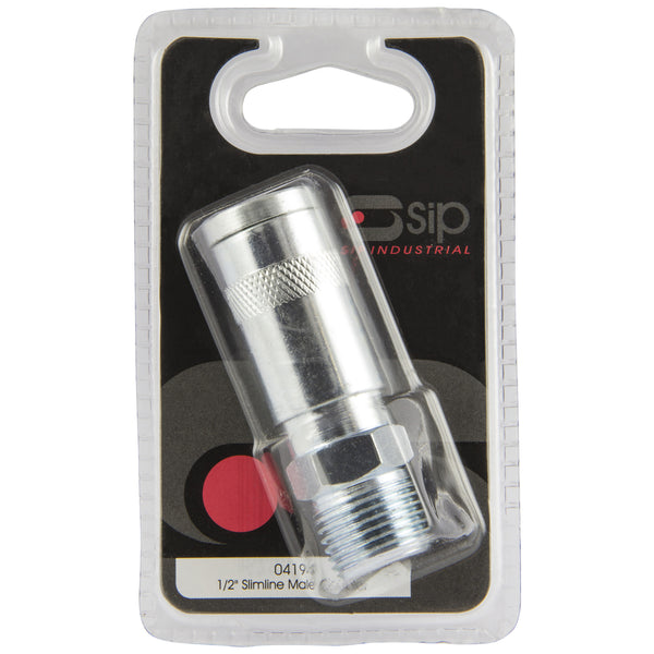 SIP 1/2" Slimline Silver Male Coupler