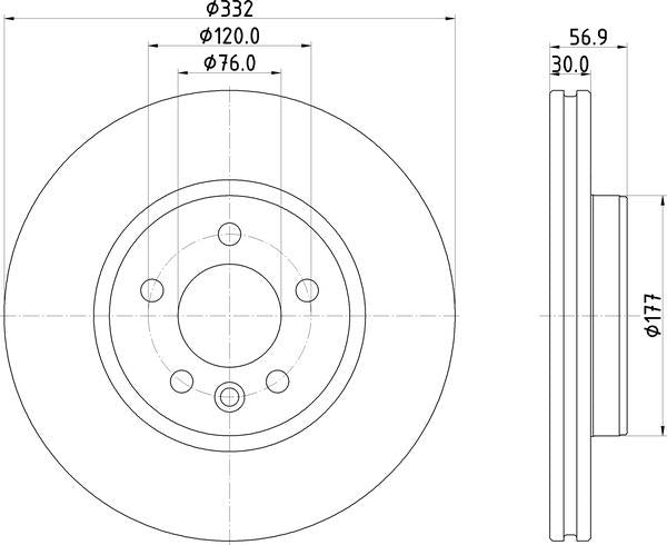 Mintex Brake Discs fits -Volkswagen V308:5 MDC2903C (also fits other vehicles)