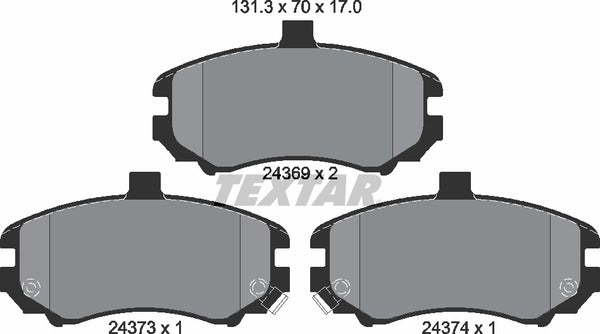 Textar Brake Pad Set - 2436901
