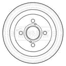 Borg & Beck Brake Drum (Single) -BBR7219