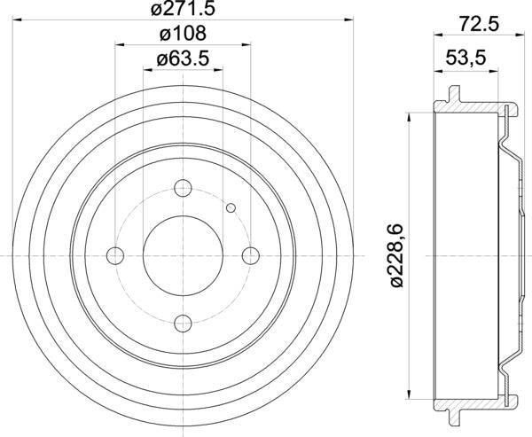 Mintex Brake Drum (Single) fits -Ford MBD038 (also fits other vehicles)