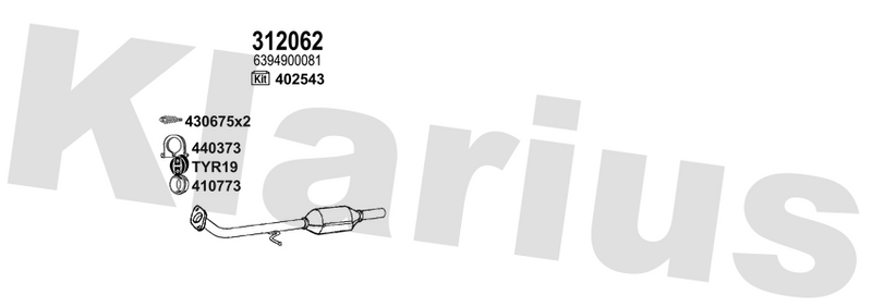 Klarius 312062 - Catalyst Type Approved  - Fits Mercedes Viano 2.2CDi,2.0CDi