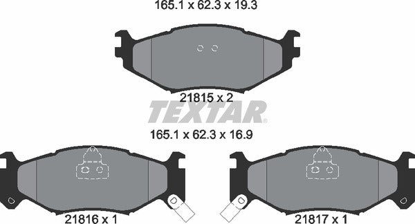 Textar Brake Pad Set - 2181501