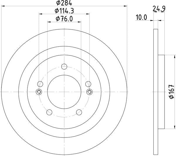 Mintex Brake Discs fits -Hyundai V256:4 MDC2360 (also fits other vehicles)