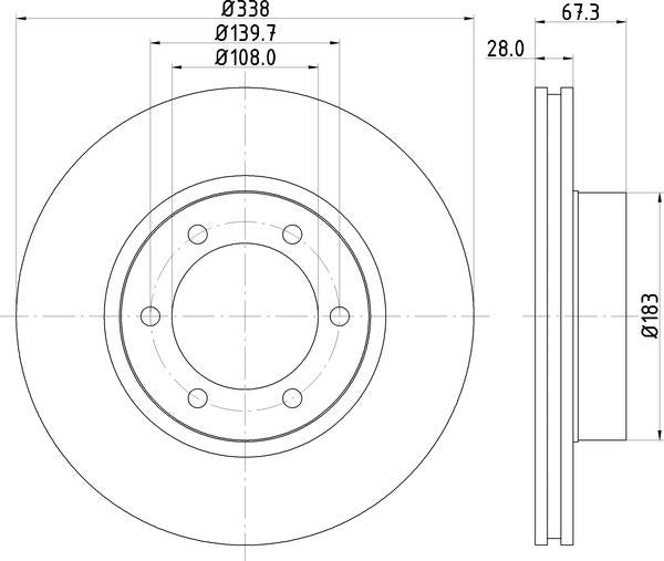Mintex Brake Discs fits -Toyota V280:5 MDC1776 (also fits other vehicles)