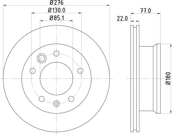 Mintex Brake Discs fits -MercedesBenz VW V276:5 MDC1037C (also fits other vehicles)