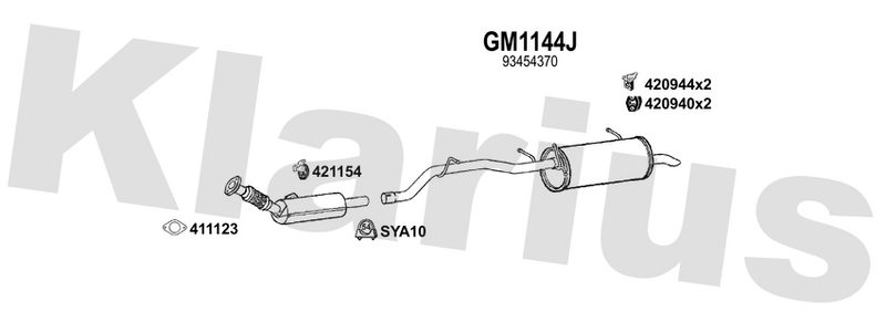 Klarius GM1144J - Box With Tail Pipe  - Fits Opel Vivaro 1.6 CDTi