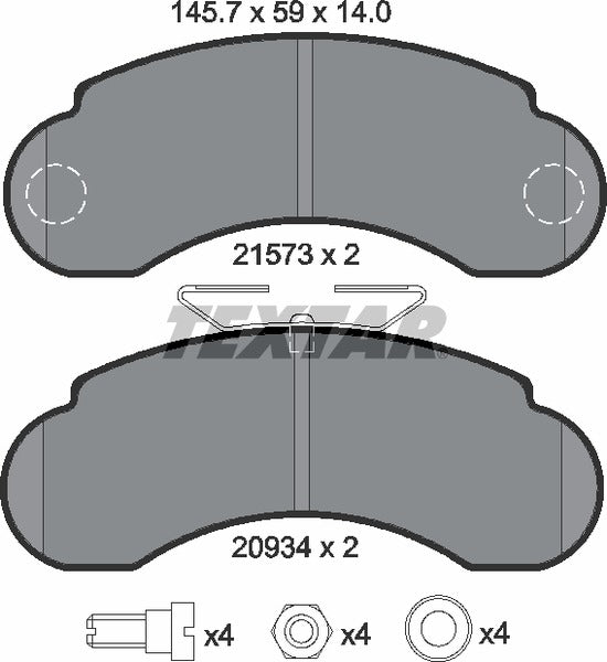 Textar Brake Pad Set - 2157302