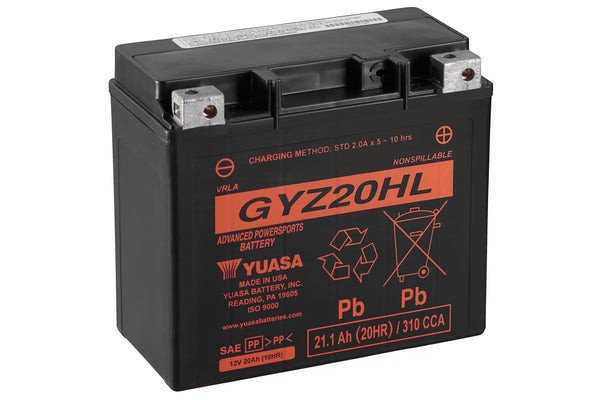 GYZ20HL (WC) 12V Yuasa High Performance MF VRLA Motorcycle Battery