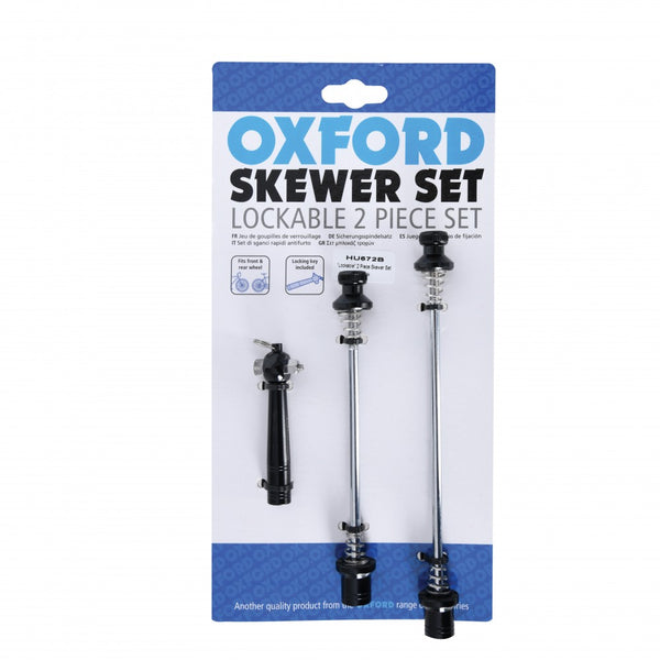 Oxford HU672B Lockable 2 Piece Skewer Set - Black