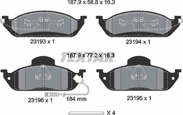 Textar Brake Pad Set - 2319303