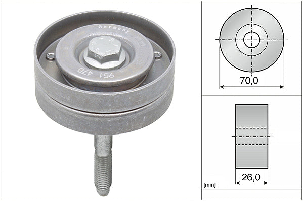 INA Deflection/Guide Pulley - V-Ribbed Belt - Part No - 532059610