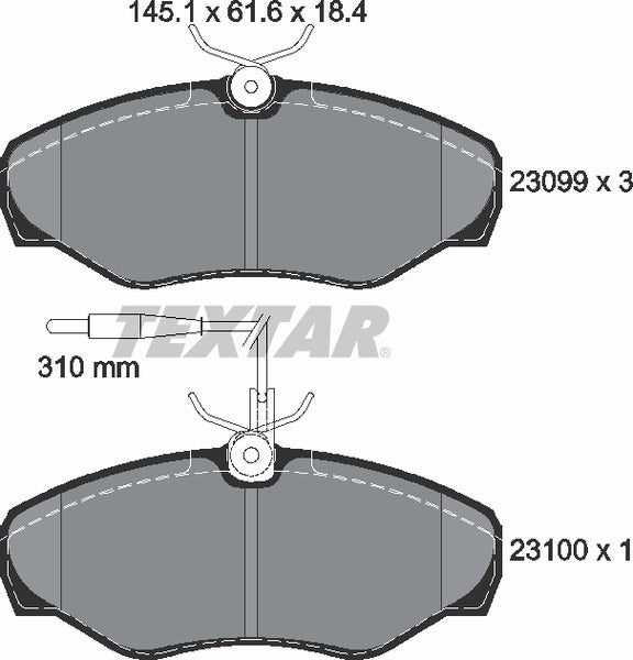 Textar Brake Pad Set - 2309903
