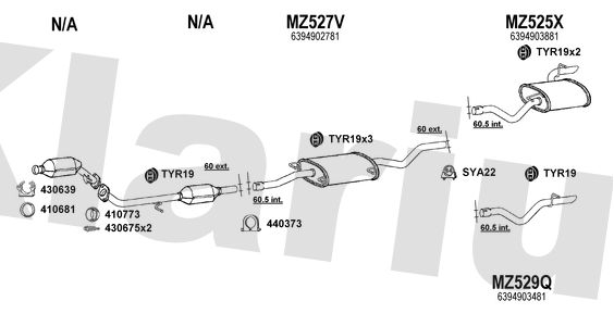 Klarius MZ527V - Box With Centre Pipe  - Fits Mercedes Viano 2.2CDi
