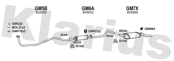 Klarius GM5B - Front Pipe  - Fits Opel Nova 1.0