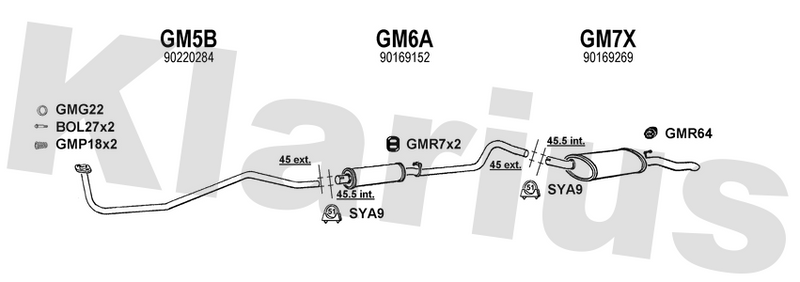 Klarius GM5B - Front Pipe  - Fits Opel Nova 1.0