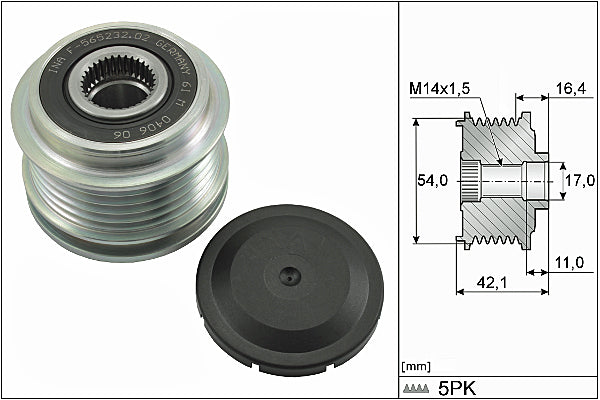 INA Alternator Freewheel Clutch - Part No - 535028610