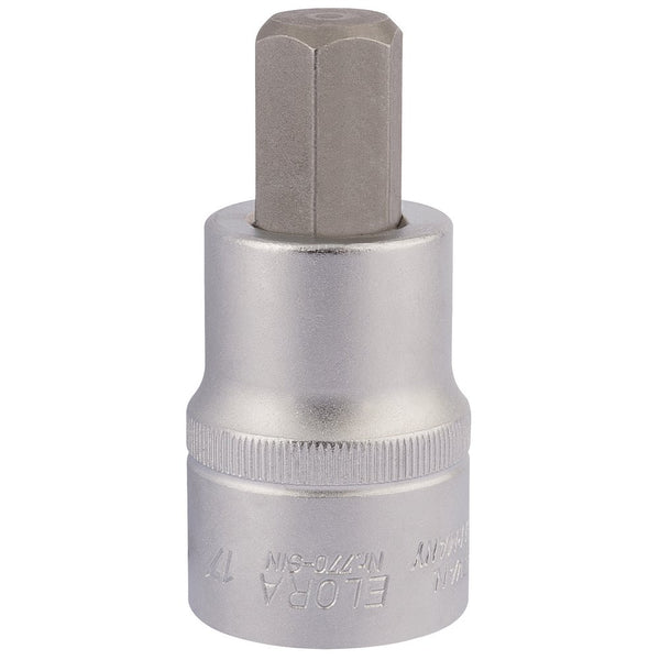 Elora Hexagon Screwdriver Socket, 3/4" Sq Dr, 17mm
