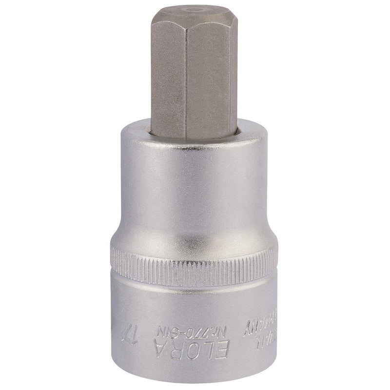 Elora Hexagon Screwdriver Socket, 3/4" Sq Dr, 17mm