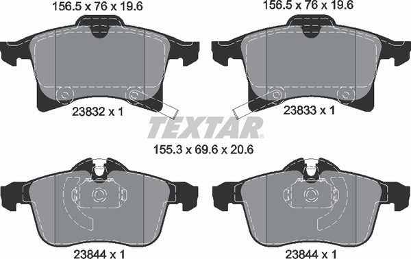 Chevrolet Opel Vauxhall, Brake Pad Set - Textar 2383201