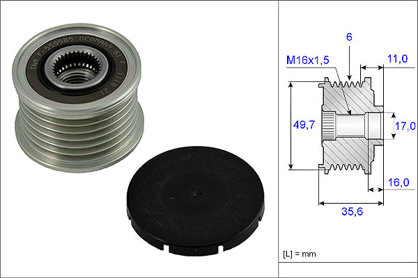 INA Alternator Freewheel Clutch - Part No - 535001610