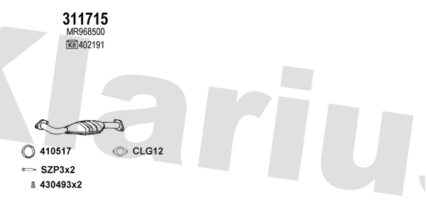 Klarius 311715 - Catalyst Type Approved  - Fits Mitsubishi Shogun 3.2D-iD