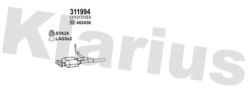 Klarius 311994 - Catalyst Type Approved  - Fits Volkswagen Bora 2.8i