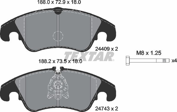 Textar Brake Pad Set - 2440901
