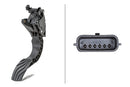 HELLA 6PV 009 978-821 Sensor, accelerator pedal position - for left-hand drive vehicles - 6-pin connec