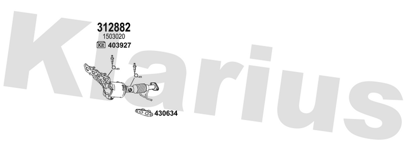 Klarius 312882 - Catalyst Type Approved Withpip  - Fits Ford FOCUS II