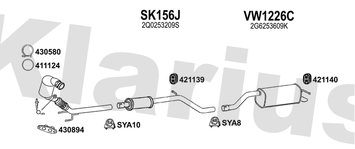Klarius SK156J - Box With Centre Pipe  - Fits Skoda FABIA IV (PJ3)
