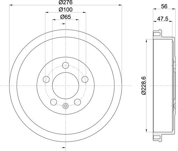 Mintex Brake Drum (Single) fits -Skoda MBD399 (also fits other vehicles)