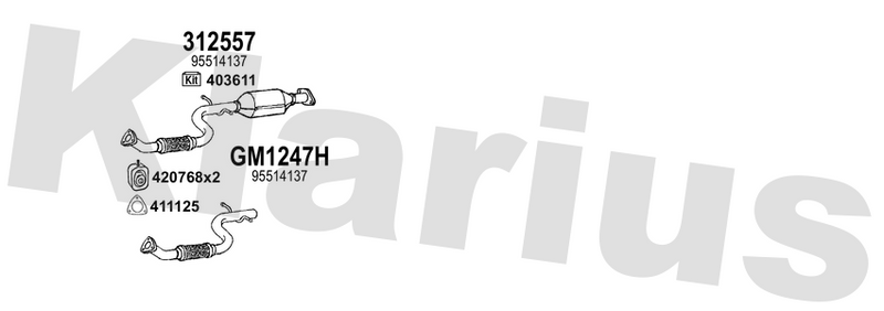 Klarius 312557 - Catalyst Type Approved  - Fits Opel Astra J 1.4T