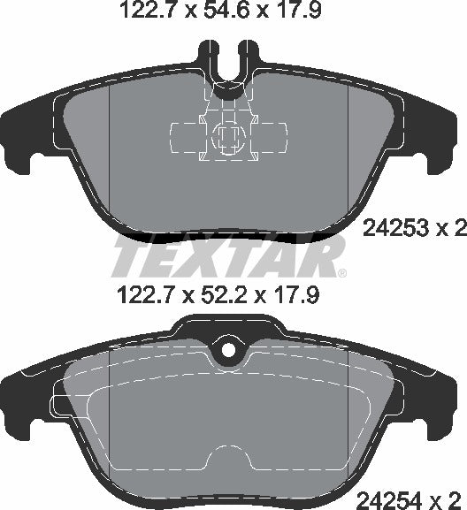 Mercedes-Benz, Brake Pad Set - Textar 2425301